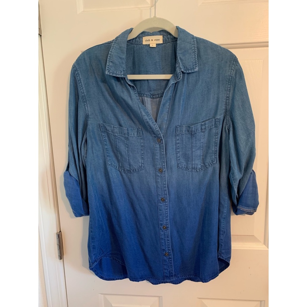 Anthroplogie Cloth and Stone ombre chambray shirt